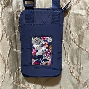 Vera Bradley Mini Crossbody Stylish Navy Phone Pouch